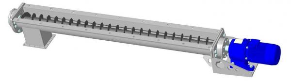 Ленточно-винтовой транспортер в желобе