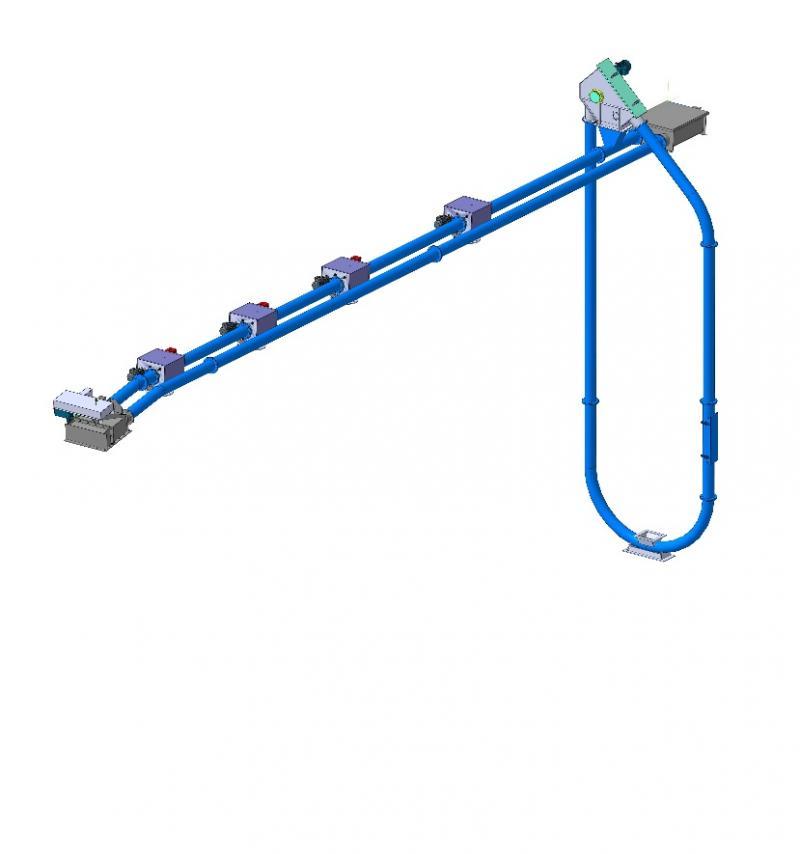 Трубчатый скребковый конвейер